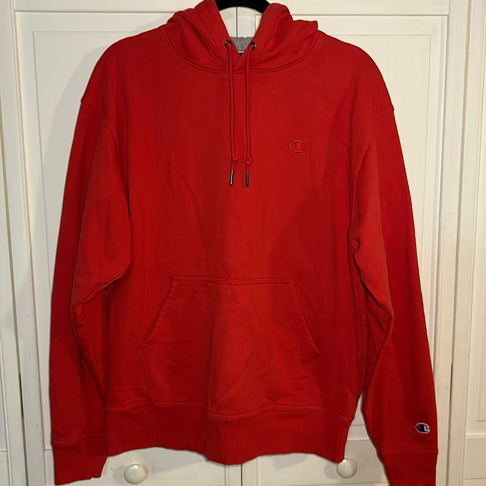 Red Champion Hoodie, Size M